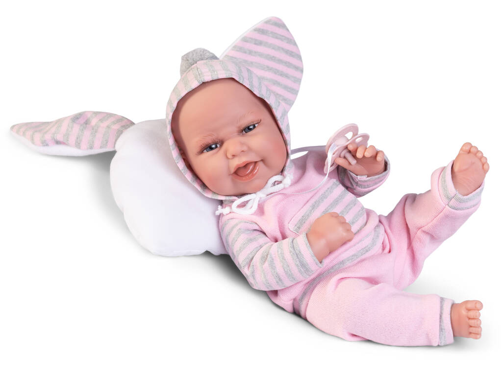 Bambola Bebè Baby Clara da 33 cm con Cuscino Orecchie Antonio Juan 60148