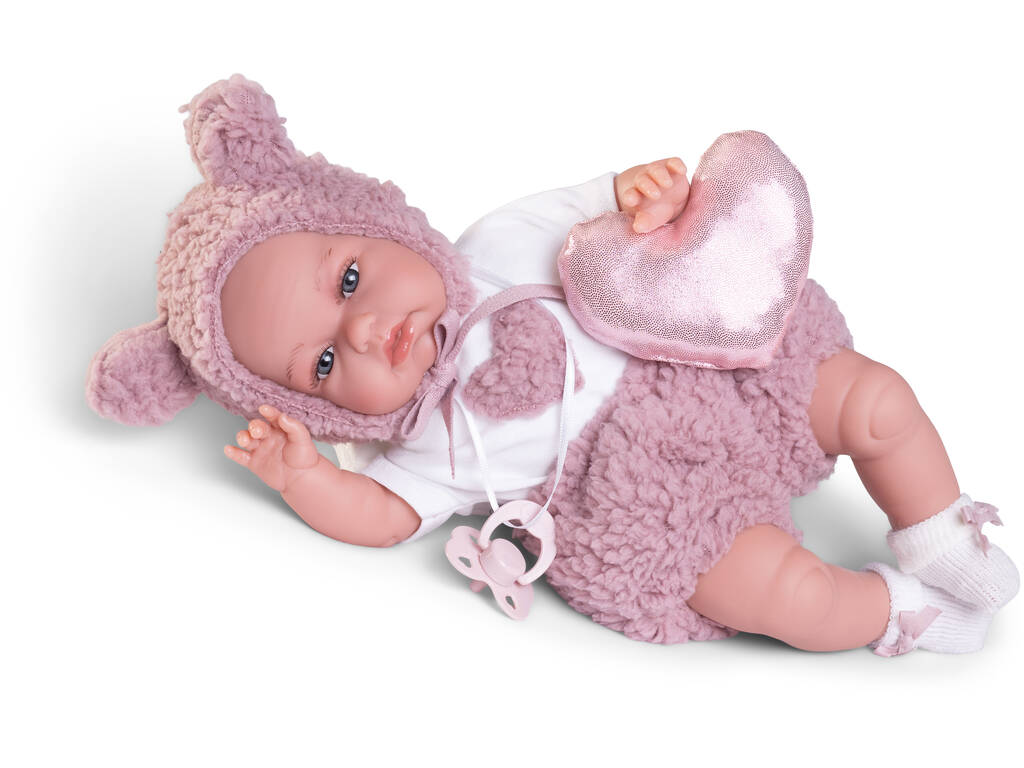 Poupée Toneta Posturitas 34 cm avec coussin en forme de coeur