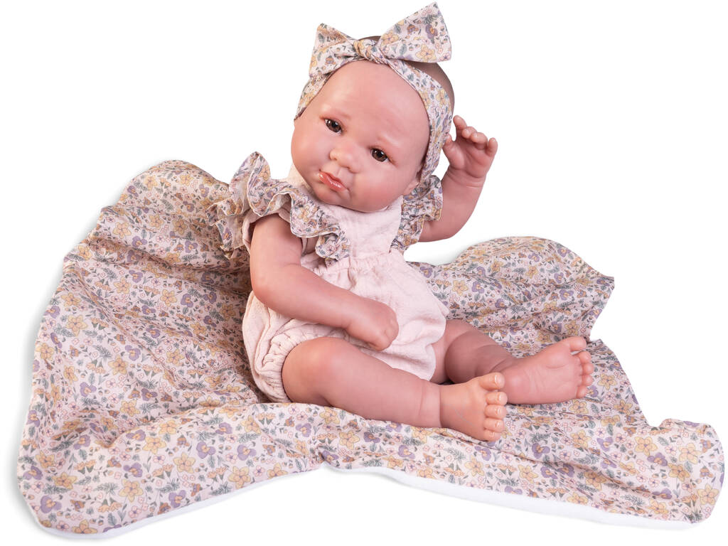 Sweet Reborn Baby Doll Luca de 42 with Flower Blanket Antonio Juan 80325