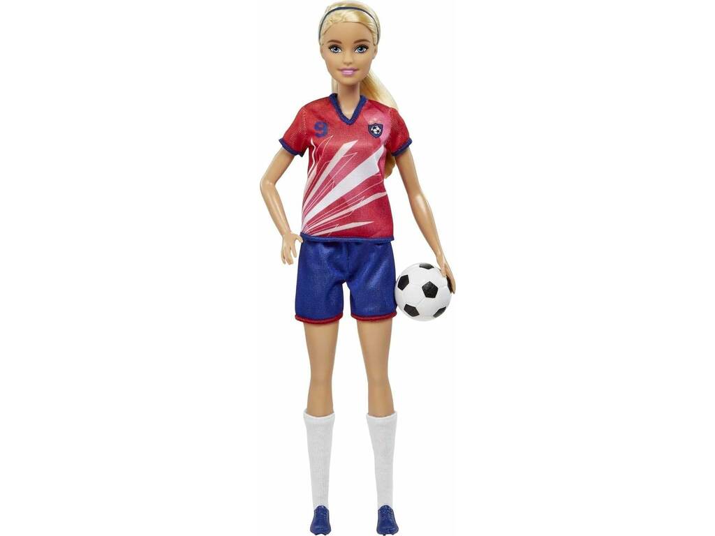 T-shirt rouge Barbie Professions Footballer de MatteL HCN17