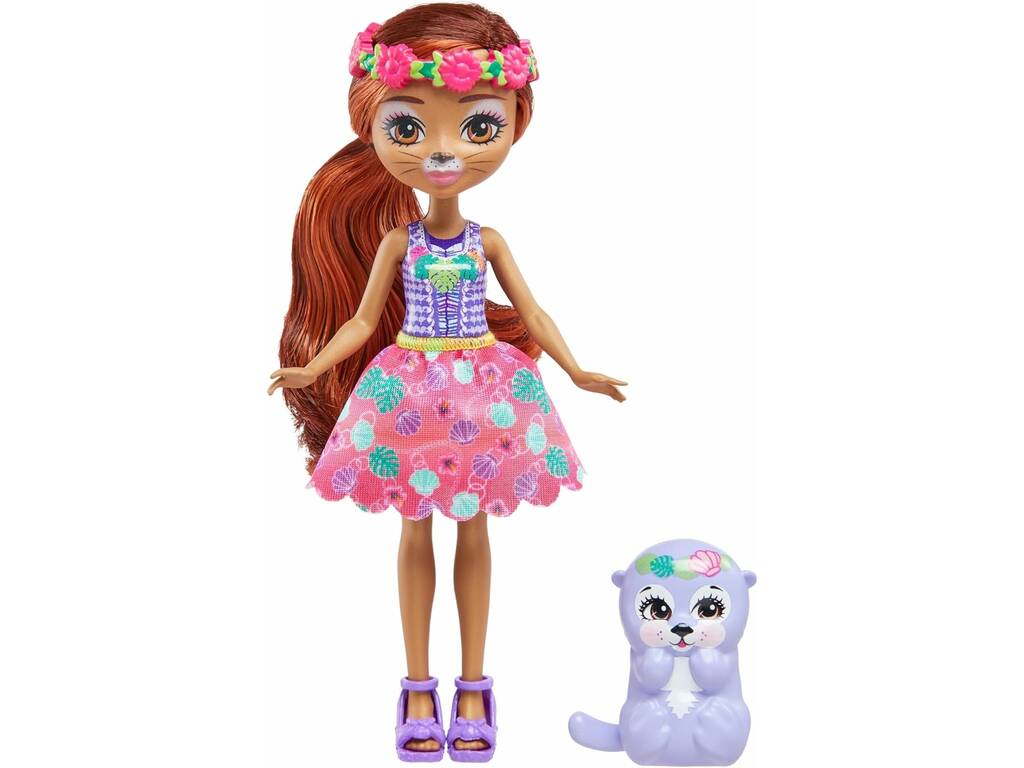 Enchantimals Muñeca Nutria y Mascota de Mattel HXB98