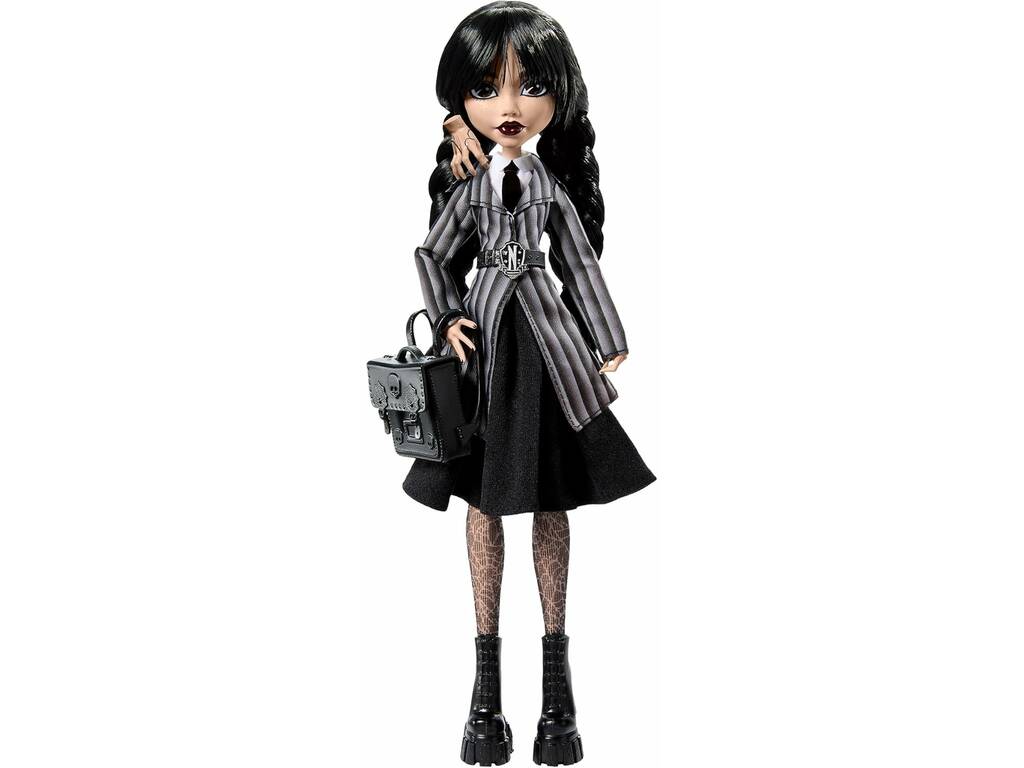 Monster High Wednesday Muñeca Miércoles Addams con Uniforme y Cosa