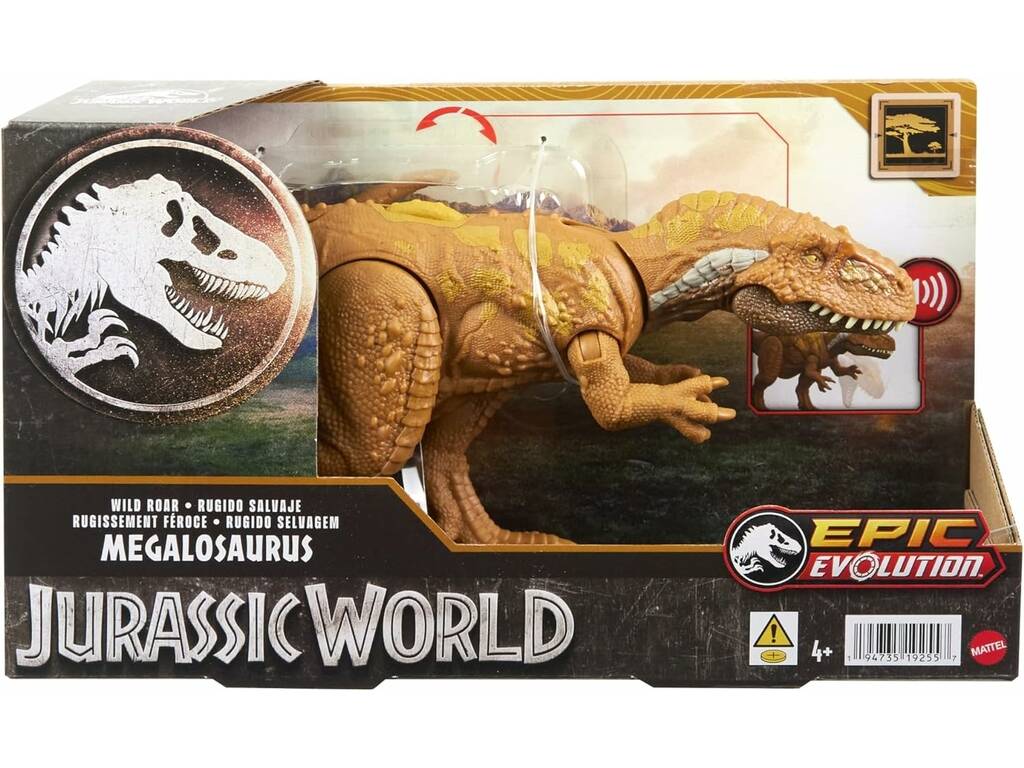 Jurassic World Roaring Wild Megalosaurus Figur Mattel HTK73