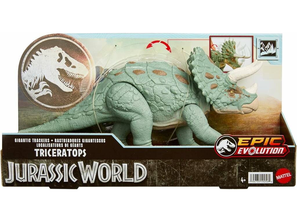 Jurassic World Giant Trackers Triceratops Figure Mattel HTK79