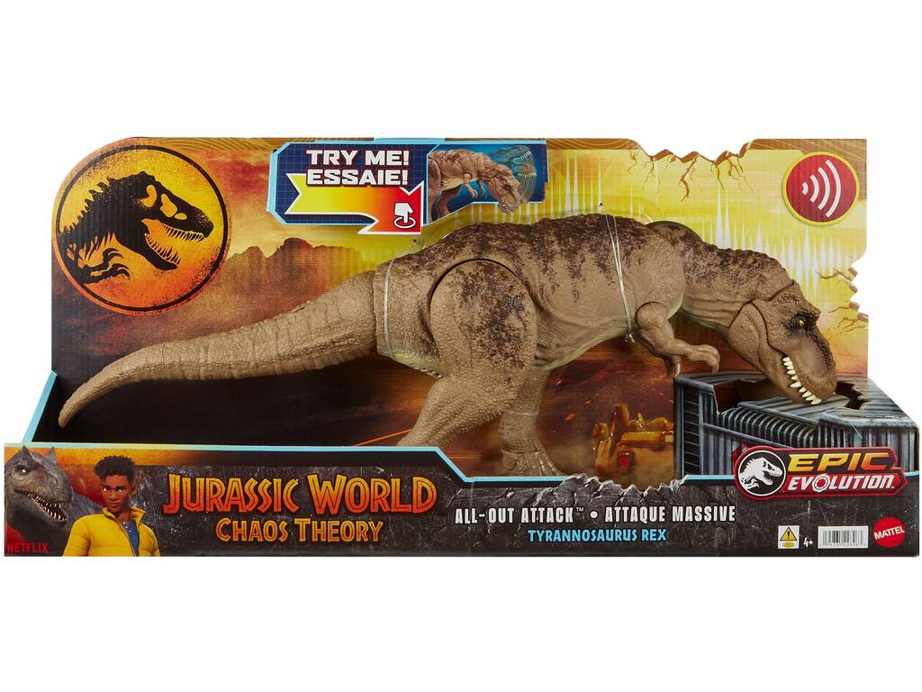 Jurassic World Chaos Theory Tyrannosaurus Rex Figure avec sons et mouvements Mattel HXF53