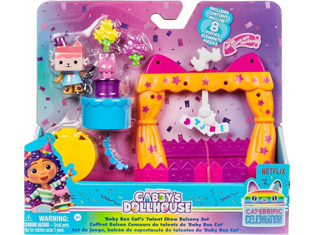 La Casa de Muñecas de Gabby Set Balcón de Espectáculo de Talentos Baby Box Cat Spin Master 6071358