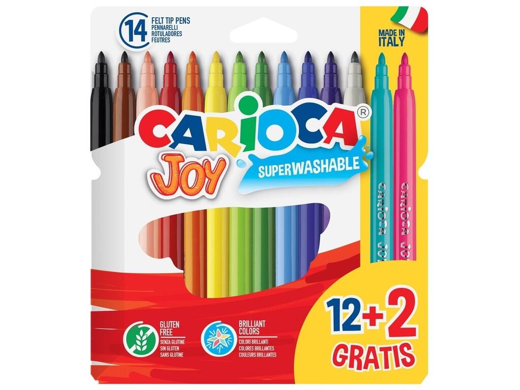 Pack 12 + 2 Rotuladores Joy con Punta de 2,8 mm. Carioca 40533