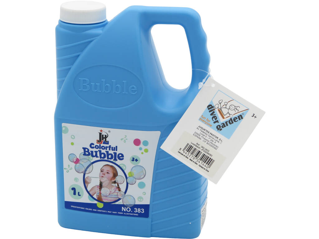 Mini Garrafa Azul de Líquido para Bolhas de Sabão de 1000 ml