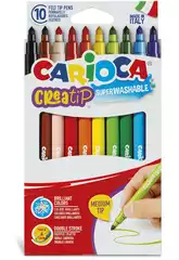 Lot de 10 stylos Creatip à double pointe Carioca 44001