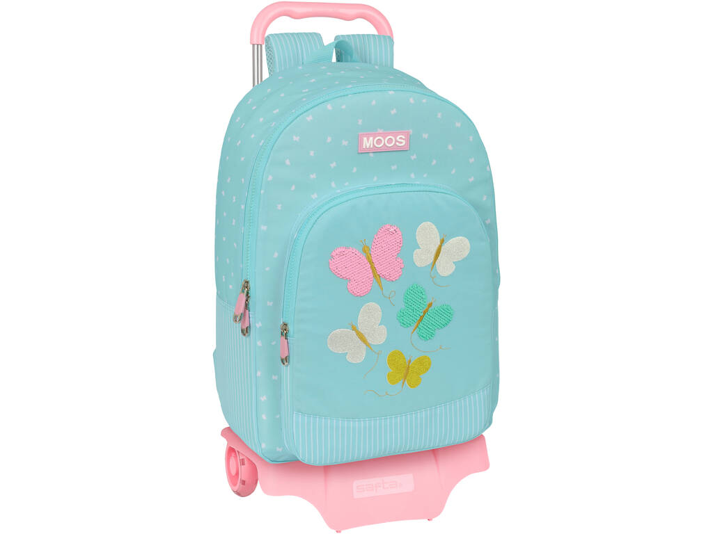 Mochila 876 com Carro 905 Reciclado Moos Butterflie de Safta 642349160