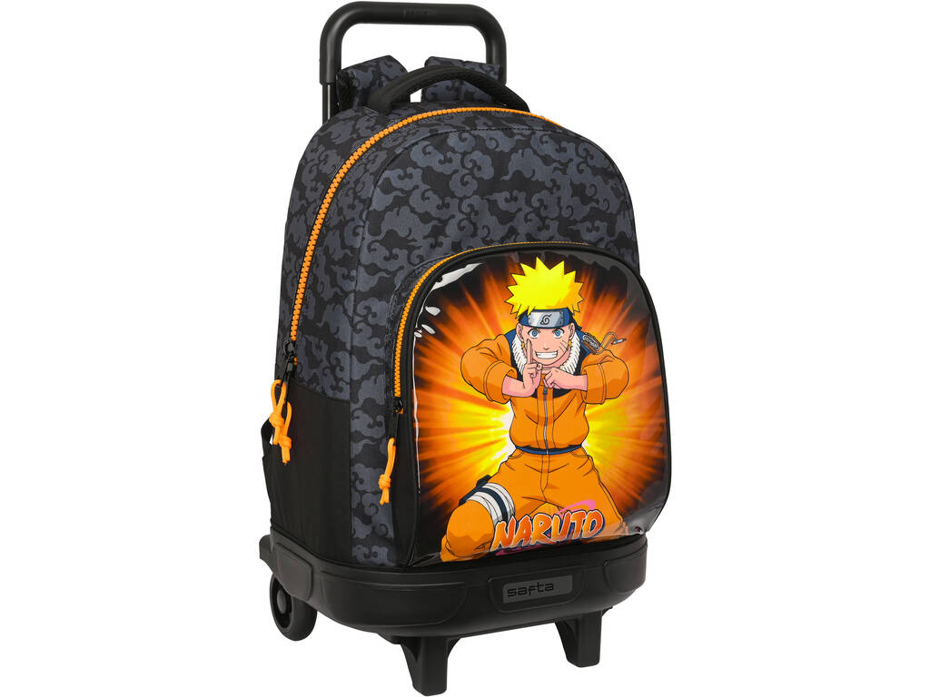 Mochila Grande com Rodas Compacta Extensível Naruto Safta 612394918