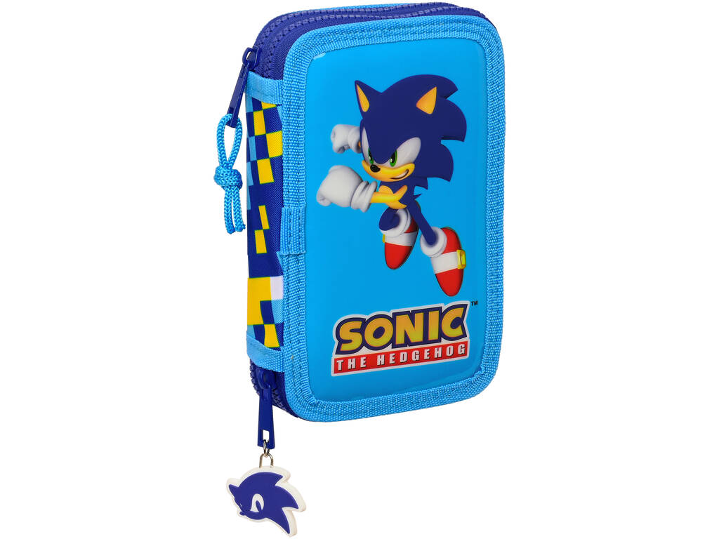 Estojo Duplo Pequeno 25 Peças Sonic Speed de Safta 412395854