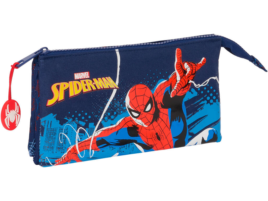 Estojo Triplo Spiderman Neon de Safta 812443744