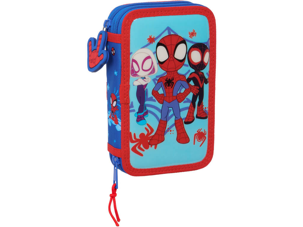 Plumier Doble Pequeño 25 Piezas Spiderman Neon de Safta 442432854