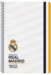 Libreta Folio Tapas Duras 80 h. Real Madrid 1 Equipacion de Safta 512354066