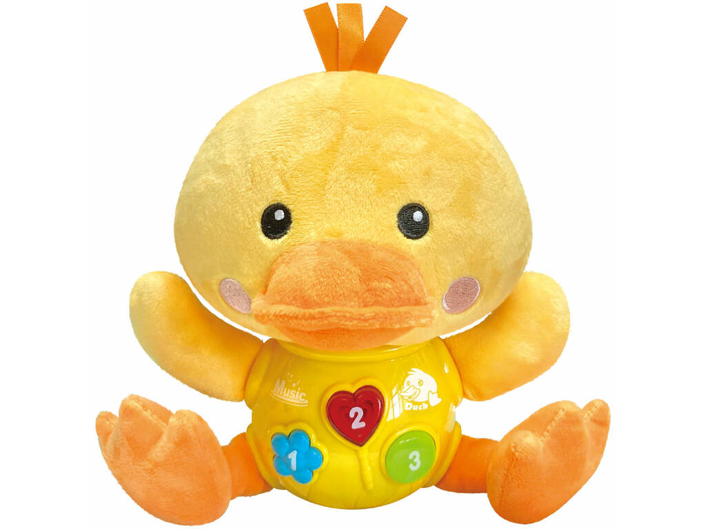 Canard en peluche 17,5 cm avec lumières et sons par Pelucheto SL88027