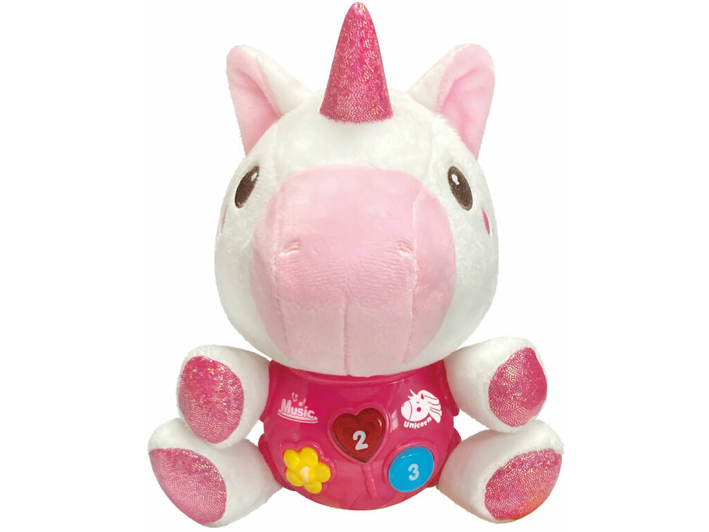 Plüsch-Einhorn 17,5 cm mit Licht und Sound von Pelucheto SL88028