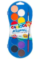 Pack 12 Acquerelli con pennello 30 mm. Carioca 42404