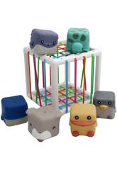 Cubo Infantil Elstico Formas e Cores Animalitos Quadrados