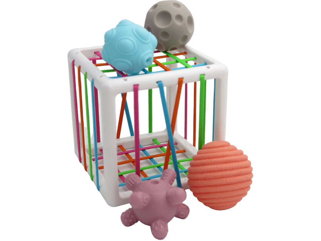 Cube élastique pour enfants Boules de formes et de couleurs