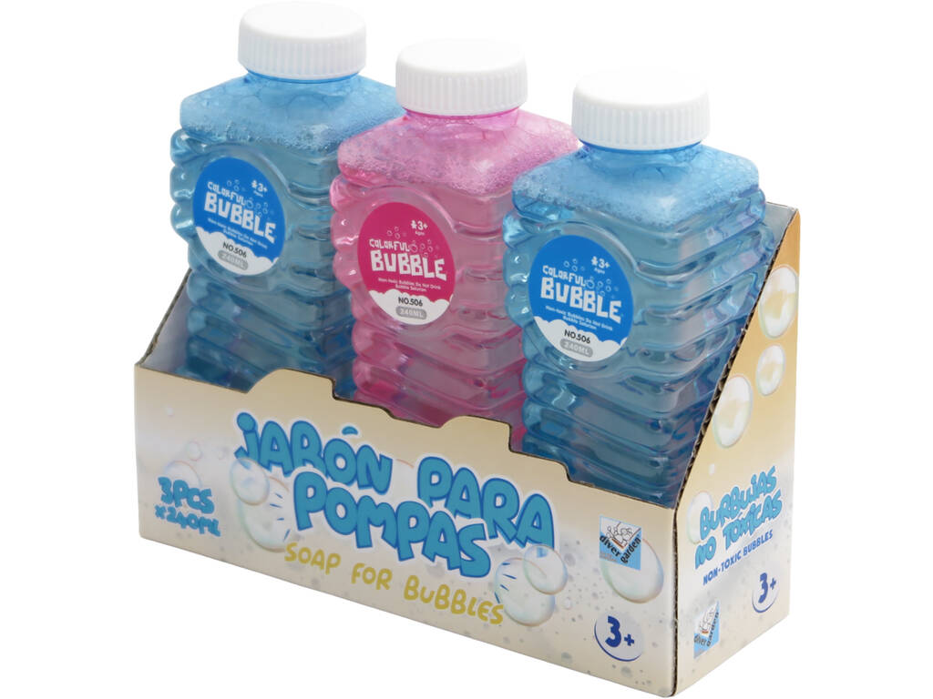 Set 3 bottiglie Liquido di bolle di sapone 240 ml