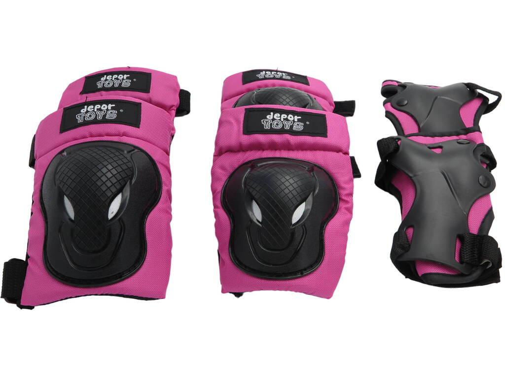 Set di protezione multisport X-Trem taglia M per bambini con protezioni per gomiti, ginocchia e polsiere rosa