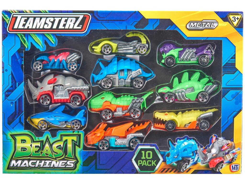 Teamsterz Pack con 10 veicoli Metal Beast Machines HTI 1417435