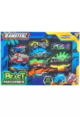 Teamsterz Pack com 10 Veículos Metal Beast Machines HTI 1417435