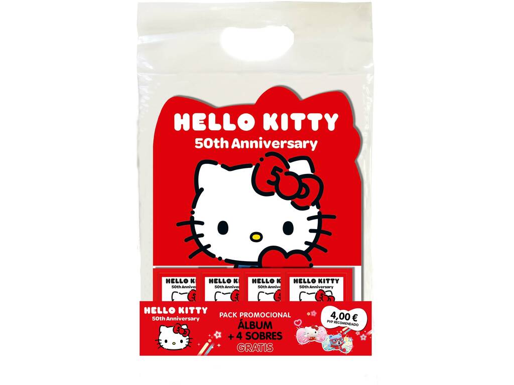 Hello Kitty 50º Aniversário Pack Promocional Álbum com 4 Sobres Panini