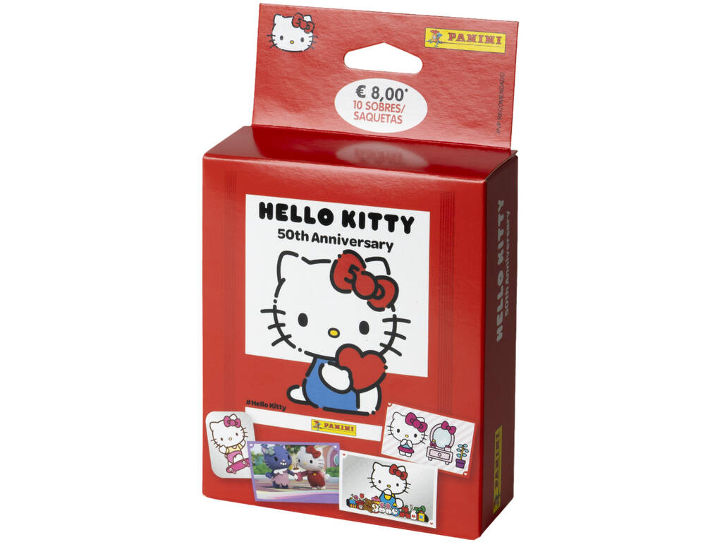 Ecoblister Hello Kitty 50ème anniversaire avec 10 enveloppes Panini