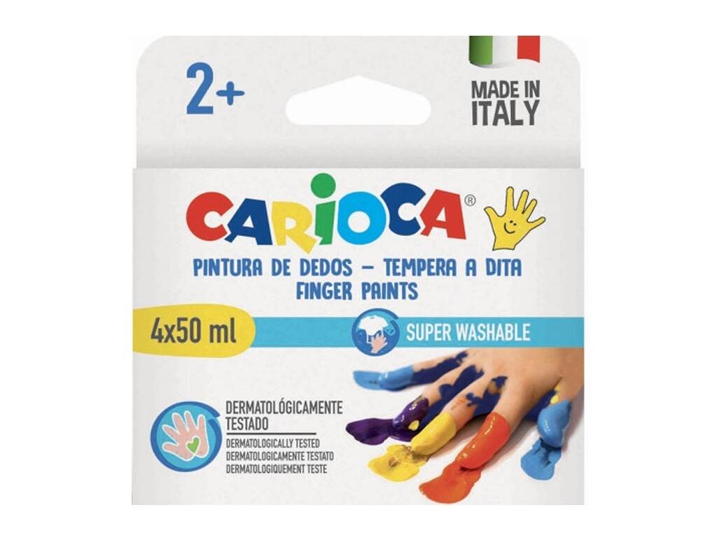 Pack 4 Pinturas de Dedos Lavable de 50 ml. Carioca 43173