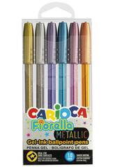 Pack 6 Bolgrafos de Gel Fiorella Metallic Carioca 43363