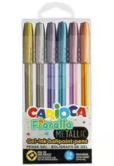 Pack da 6 penne Gel Fiorella Metallic Carioca 43363