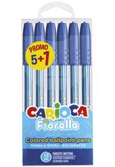 Pack 6 Bolgrafos Fiorella Azules con Punta de 1.0 mm 43366