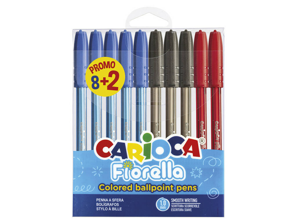 Pack 10 Canetas Fiorella com Ponta de 1.0 mm Carioca 43367