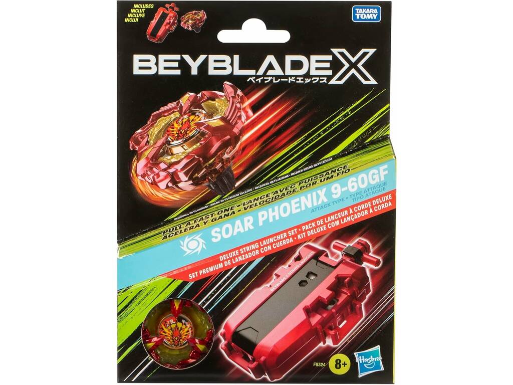 Beyblade X Set Premium Lanciatore con Soar Phoenix 9-60GF Hasbro F9324