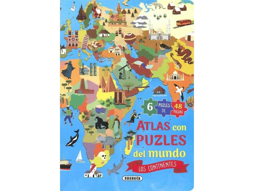 Livre Atlas Puzzle du Monde. Les Continents