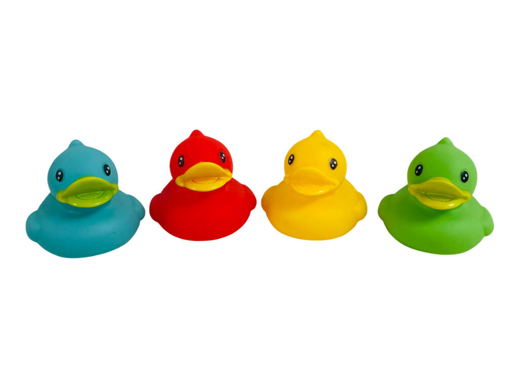 Set de 4 canards en caoutchouc colorés