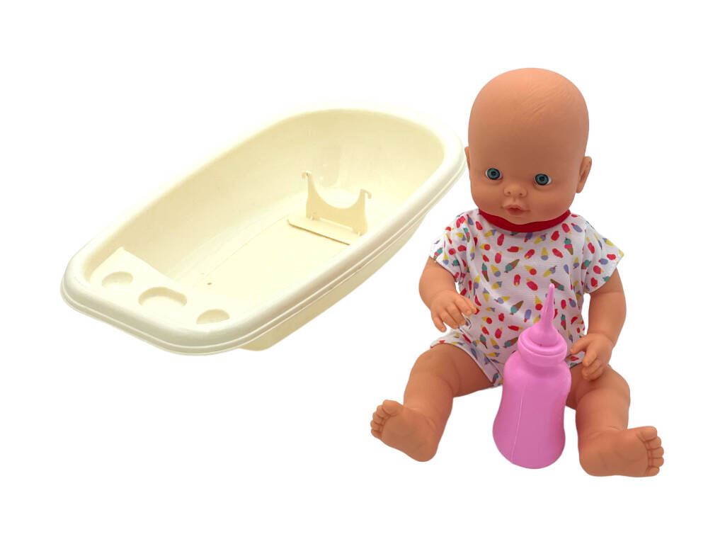 35 cm große Pipí Babypuppe mit Badewanne und Fläschchen