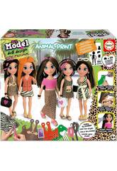 My Model Doll Design Animal Print com 36 Acessrios