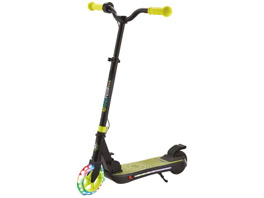 Patinete Eléctrico Infantil Plegable LED-Rider Negro con Luces LED