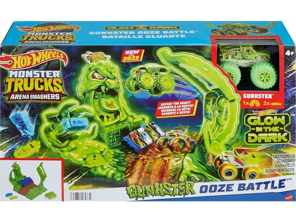 Hot Wheels Monster Trucks Glow In The Dark Ooze Battle Mattel HPN72