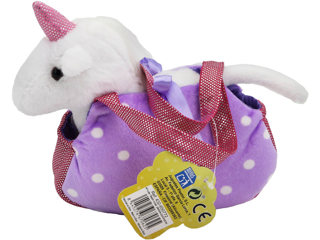 Unicornio Peluche en Bolsa Transporte