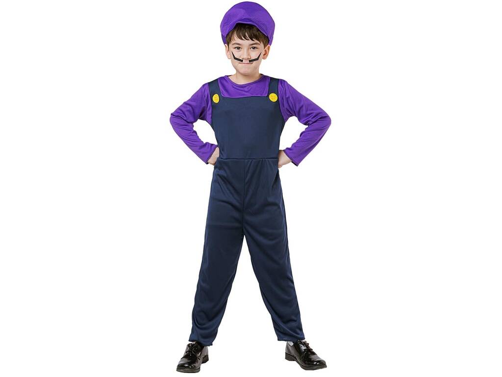 Costume de super plombier violet Taille S