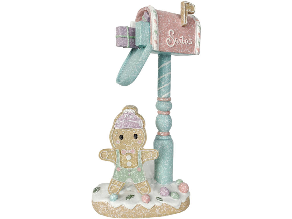 Buzón Decorativo Navideño con figura de Galleta de 13,5x8x26 cm