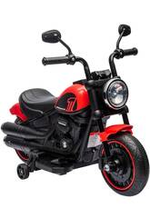 Moto a Batera Custom Naked Roja de 6V con Luz