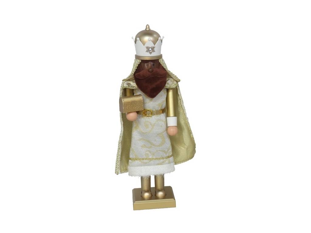 Figura Decorativa Rey Mago Dorado de 12x9x38 cm