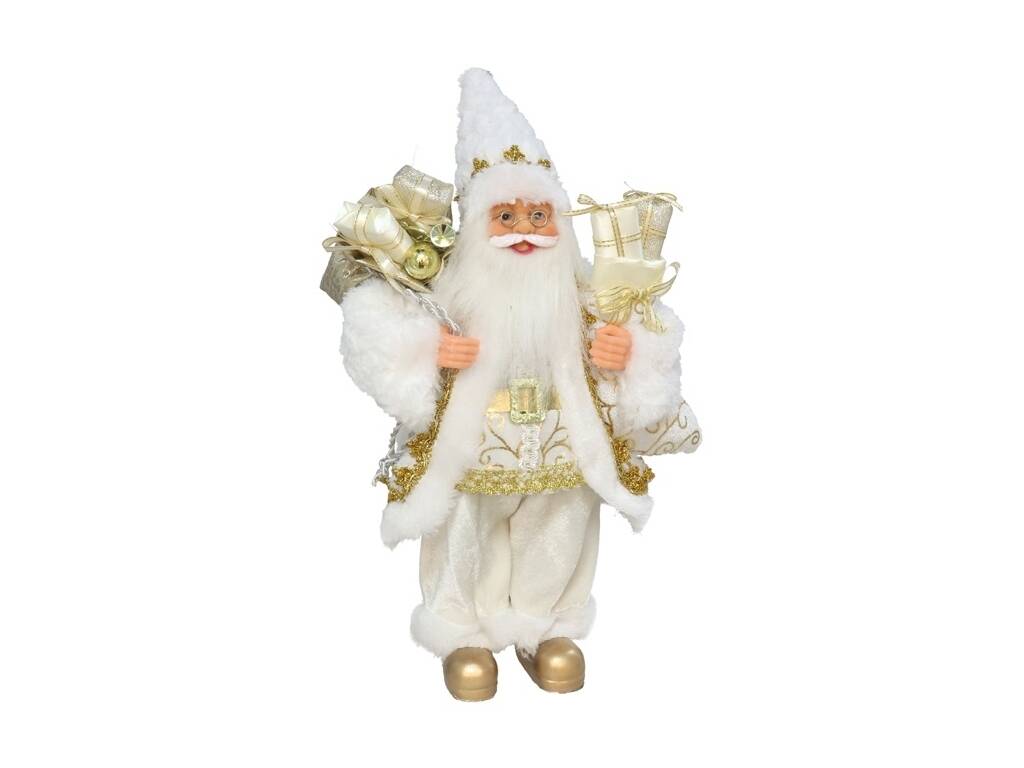 Figura Santa Claus de Pie con Bolsa y Calcetín de 30 cm