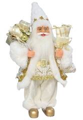 Figura Santa Claus de Pie con Bolsa y Calcetín de 30 cm