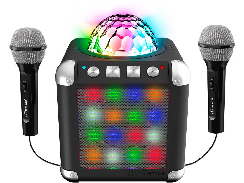 IDance Karaoke Con 2 Micrófonos, Luces Led y Disco Ball Cefa Toys 360